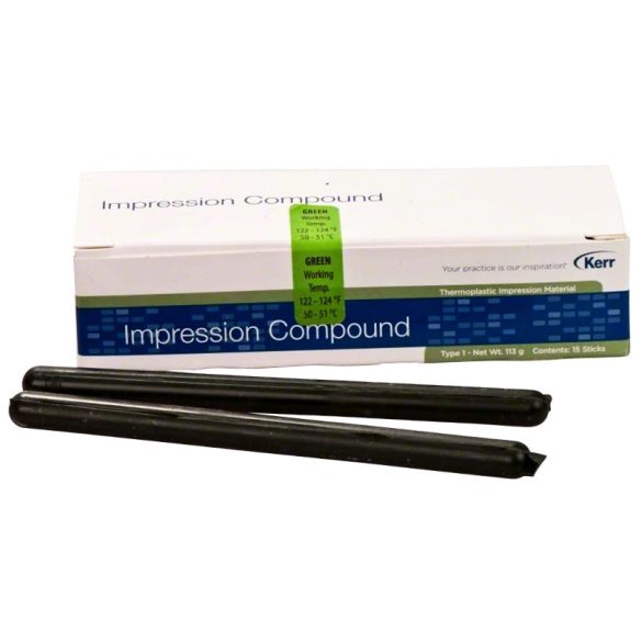 Impression Compound Green - Kerr lenyomat rúd, zöld (15 db)