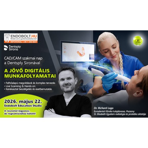 2026. 05. 22. - CAD/CAM Szakmai nap a DentsplySironával - A jövő digitális munkafolyamatai