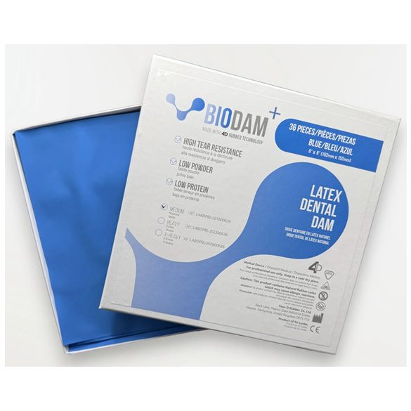 BIODAM+ Prémium latex gumilepedő, kobaltkék (36db)
