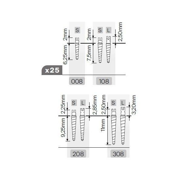 Unimetric titán csap (25 db)