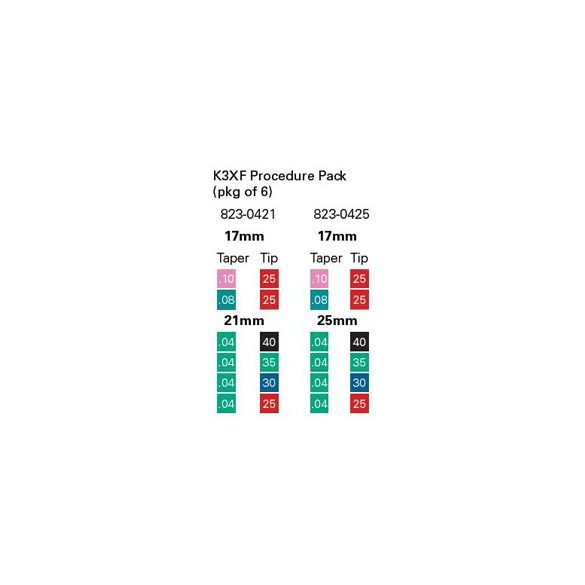 K3XF Ni-Ti Procedure pack  ISO 020-040 .04-.08-.10 (6db)