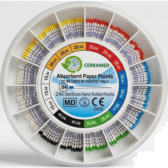 Cerkamed speciális kónuszos papírcsúcs kerek tárolódobozban 4-6% (240db)