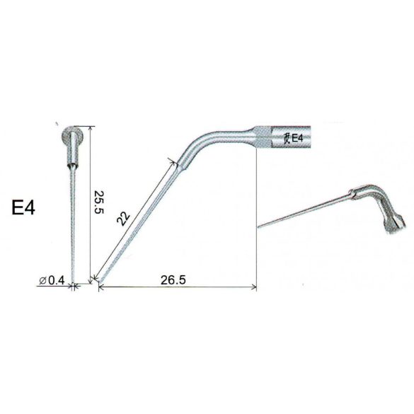 E4 endodonciás depurátor fej