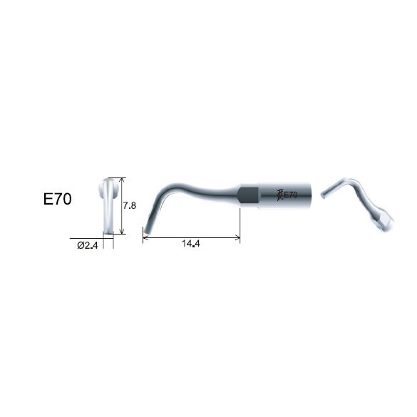 E70 Endodonciás depurátor hegy (EMS, Woodpecker, DG)