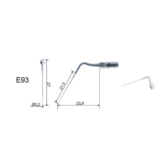 E93 Endodonciás depurátor hegy 