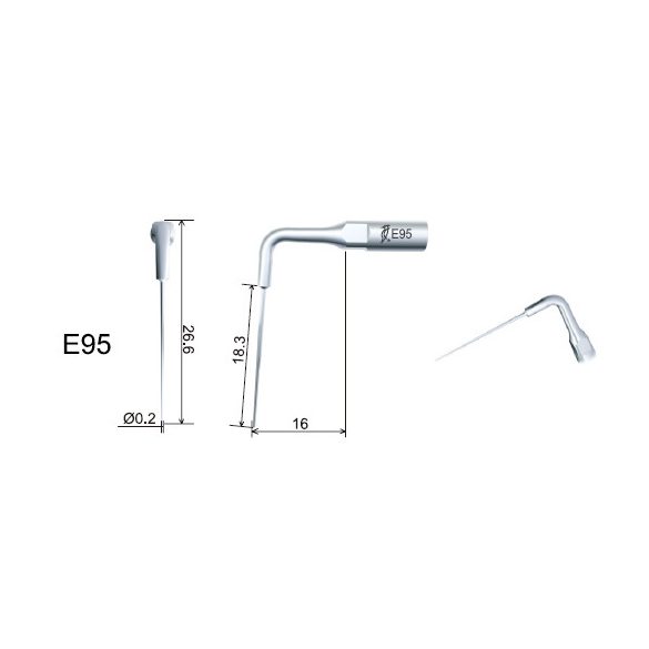 E95 Endodonciás depurátor hegy (EMS, Woodpecker, DG)